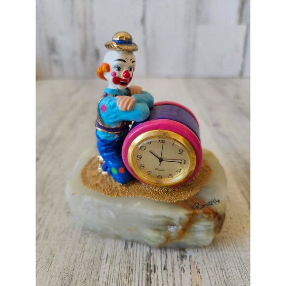 Ron Lee clown clock vintage circus gold figurine 1996 statue